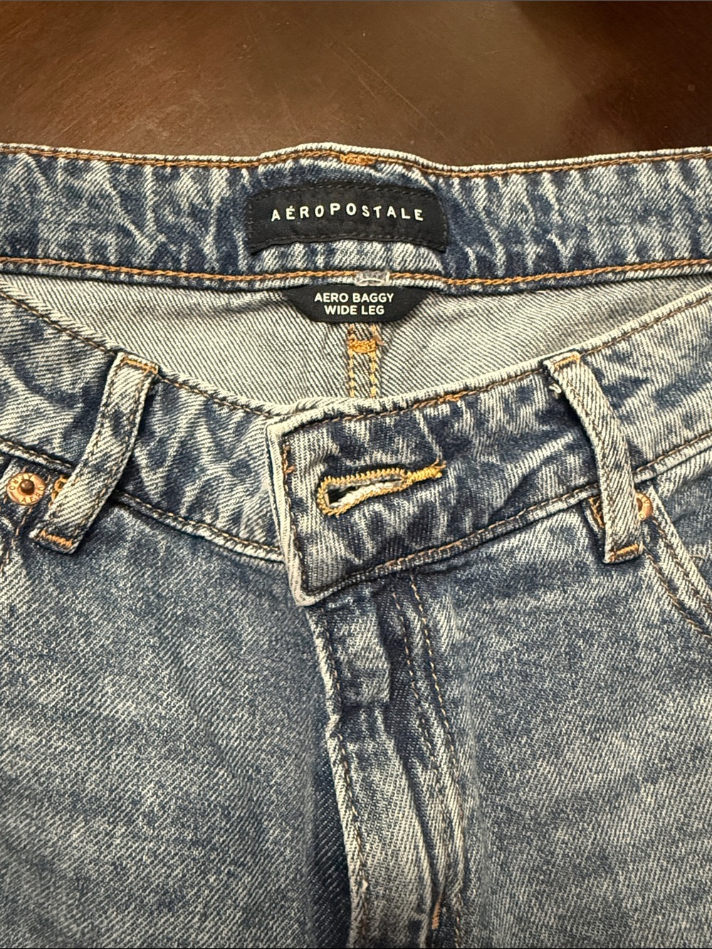 Aeropostale Light Blue Baggy Wide Leg Jeans